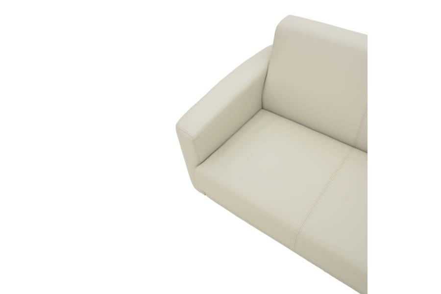Καναπές τριθέσιος Sidica pakoworld PU σε μπεζ απόχρωση 185x82x81εκ