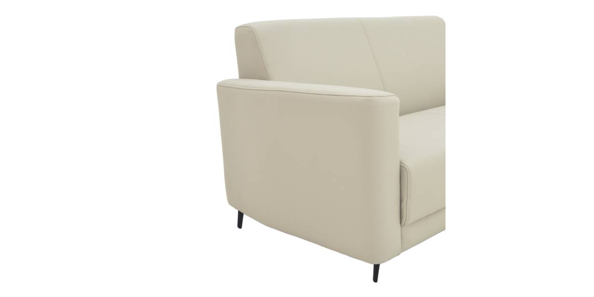 Καναπές τριθέσιος Sidica pakoworld PU σε μπεζ απόχρωση 185x82x81εκ
