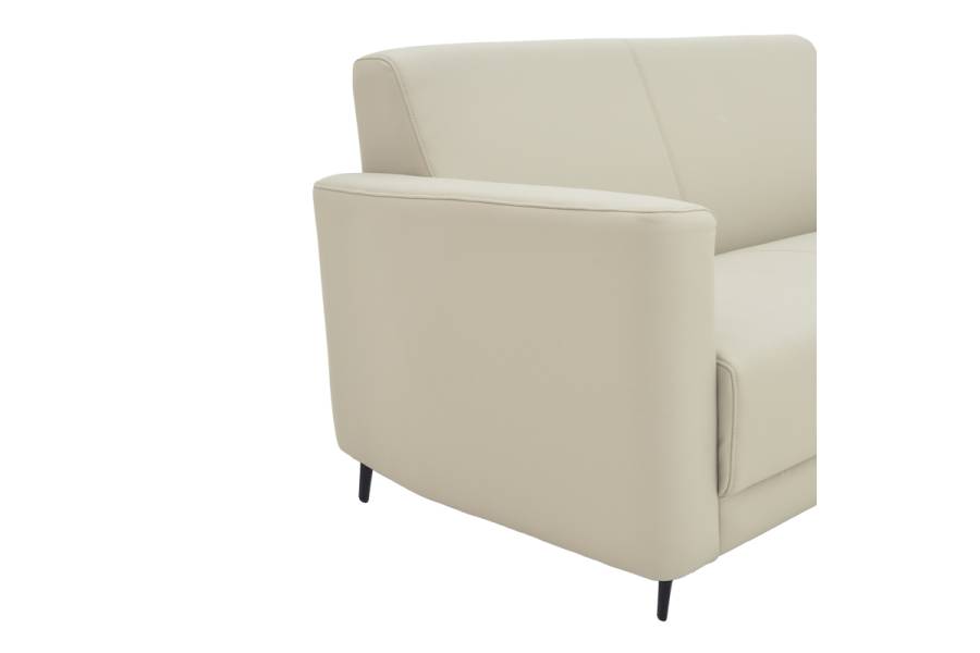 Καναπές τριθέσιος Sidica pakoworld PU σε μπεζ απόχρωση 185x82x81εκ