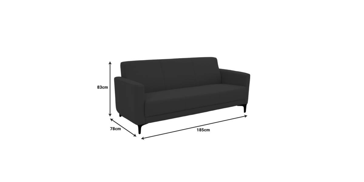 Καναπές τριθέσιος Sidica pakoworld PU σε μπεζ απόχρωση 185x82x81εκ