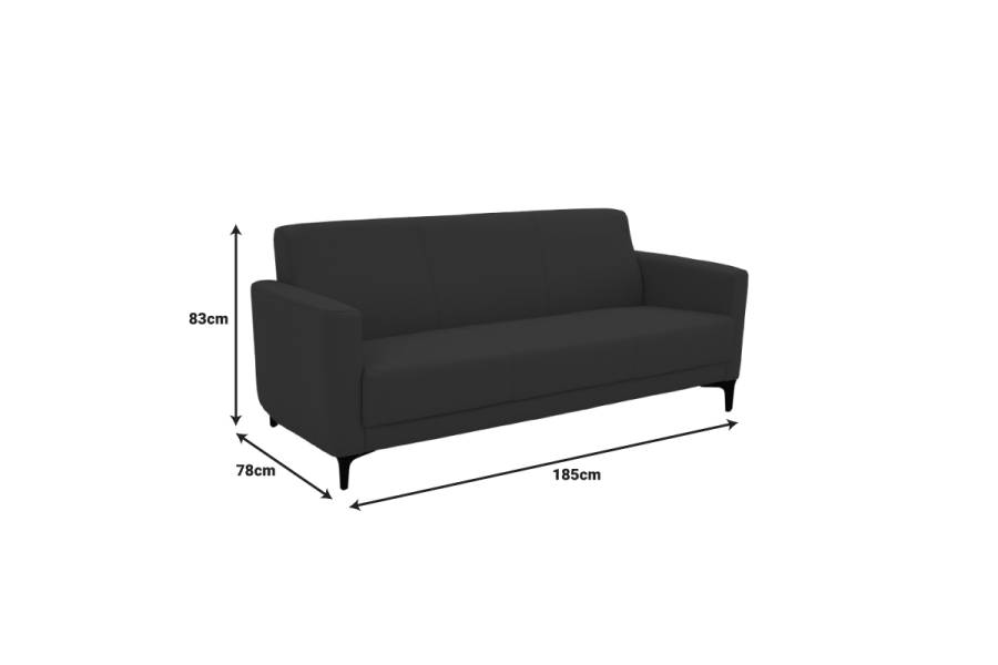 Καναπές τριθέσιος Sidica pakoworld PU σε μπεζ απόχρωση 185x82x81εκ