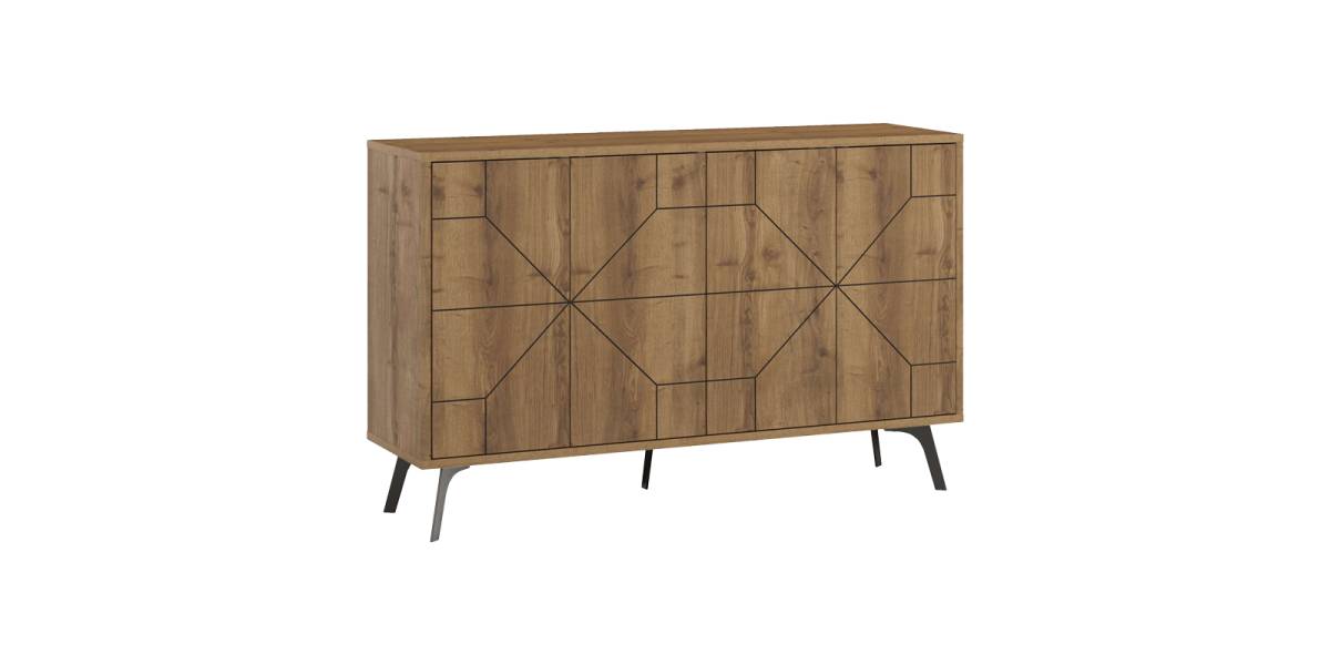 Μπουφές Dune pakoworld σε καρυδί απόχρωση 123x35x77.4εκ