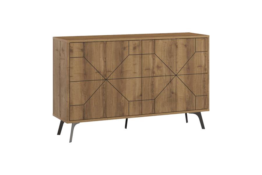 Μπουφές Dune pakoworld σε καρυδί απόχρωση 123x35x77.4εκ