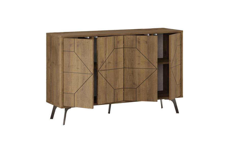 Μπουφές Dune pakoworld σε καρυδί απόχρωση 123x35x77.4εκ