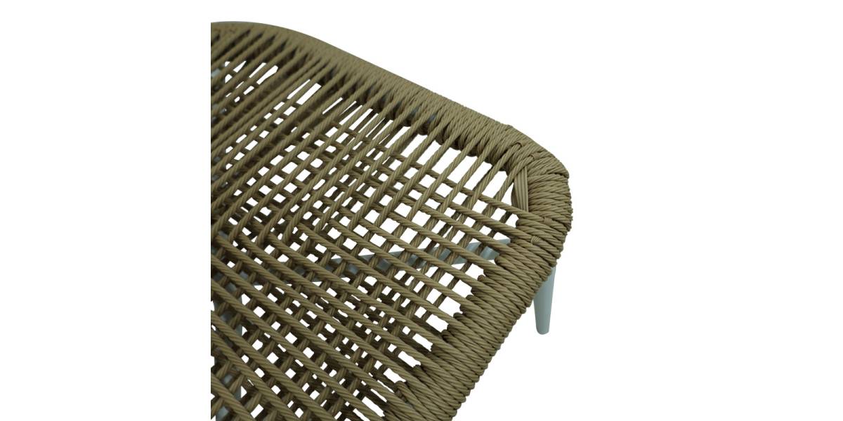 Καρέκλα αλουμινίου-pe rattan Agus pakoworld στοιβαζόμενη σε λευκή απόχρωση 55x63x77εκ
