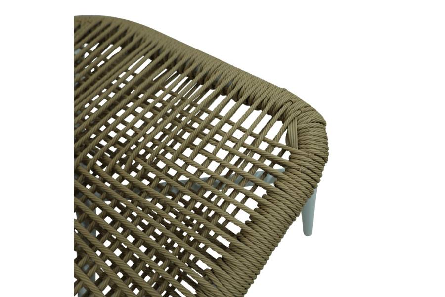 Καρέκλα αλουμινίου-pe rattan Agus pakoworld στοιβαζόμενη σε λευκή απόχρωση 55x63x77εκ