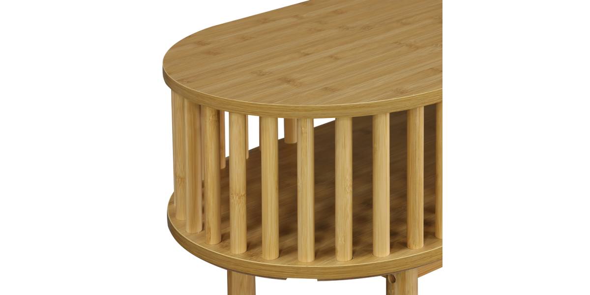 Κονσόλα Nodial pakoworld MDF/Bamboo σε φυσική απόχρωση 120x39x85εκ