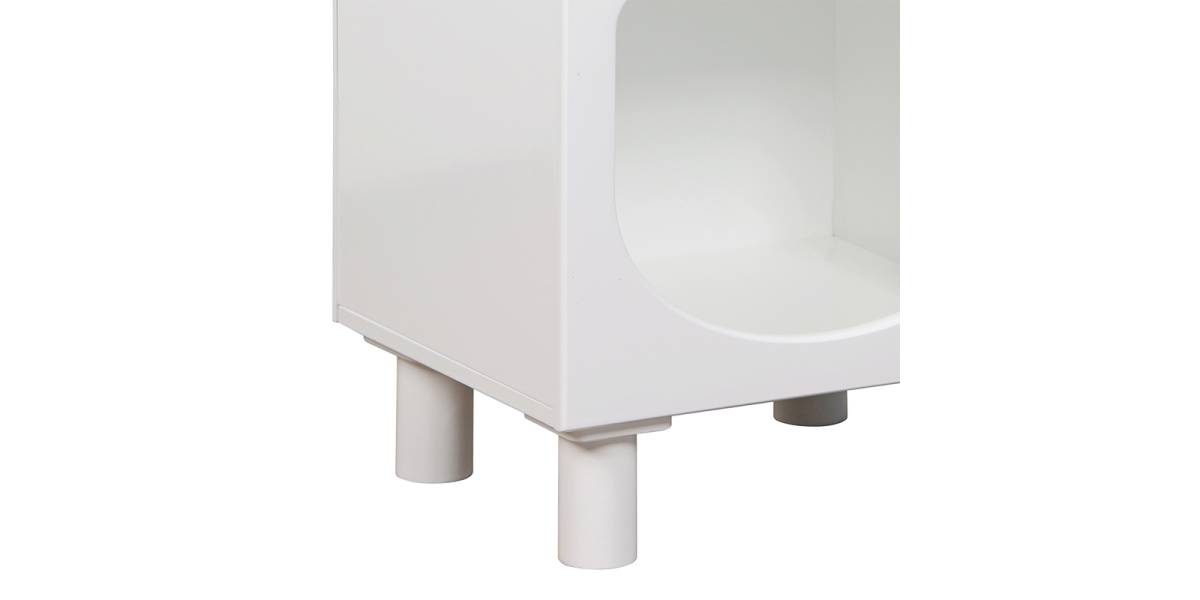 Κομοδίνο Emersi pakoworld MDF σε λευκή απόχρωση 40x32x70εκ