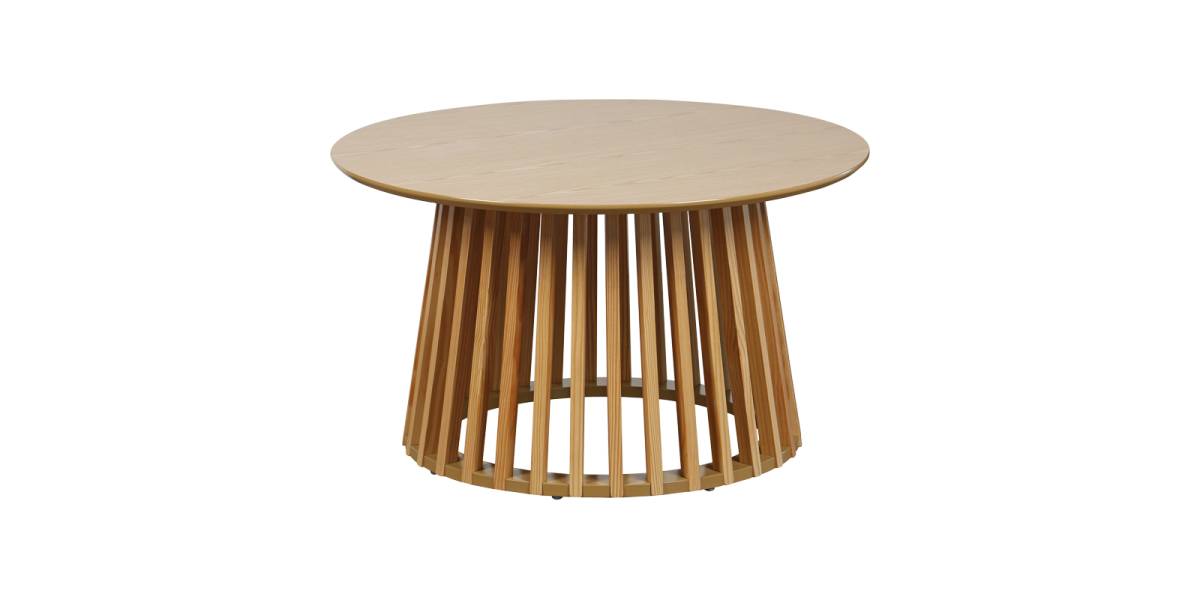 Τραπέζι σαλονιού Domonic pakoworld mdf/pw σε φυσική απόχρωση Φ80x45εκ