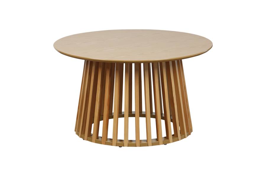 Τραπέζι σαλονιού Domonic pakoworld mdf/pw σε φυσική απόχρωση Φ80x45εκ