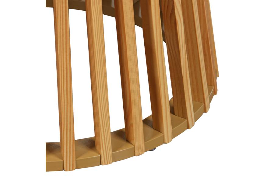 Τραπέζι σαλονιού Domonic pakoworld mdf/pw σε φυσική απόχρωση Φ80x45εκ