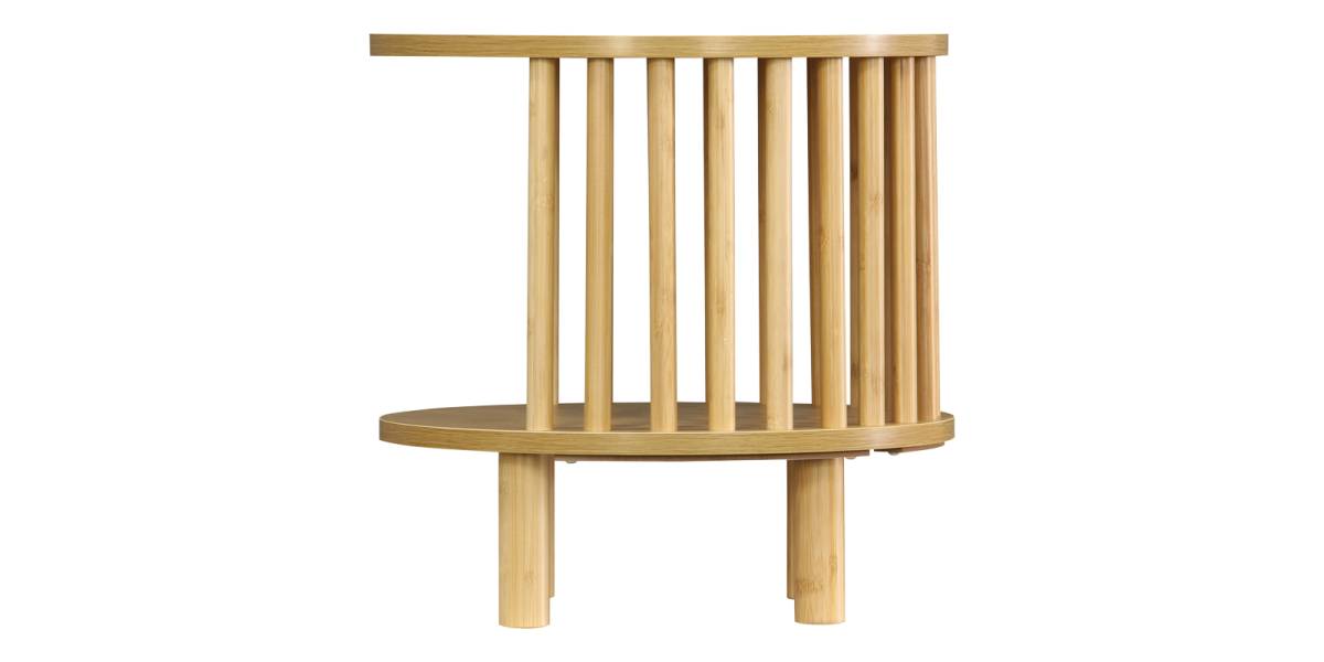 Κομοδίνο Nodial pakoworld MDF/Bamboo σε φυσική απόχρωση Φ40x40εκ