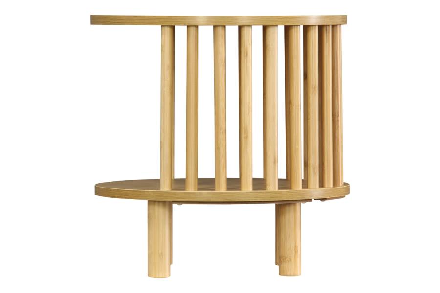 Κομοδίνο Nodial pakoworld MDF/Bamboo σε φυσική απόχρωση Φ40x40εκ