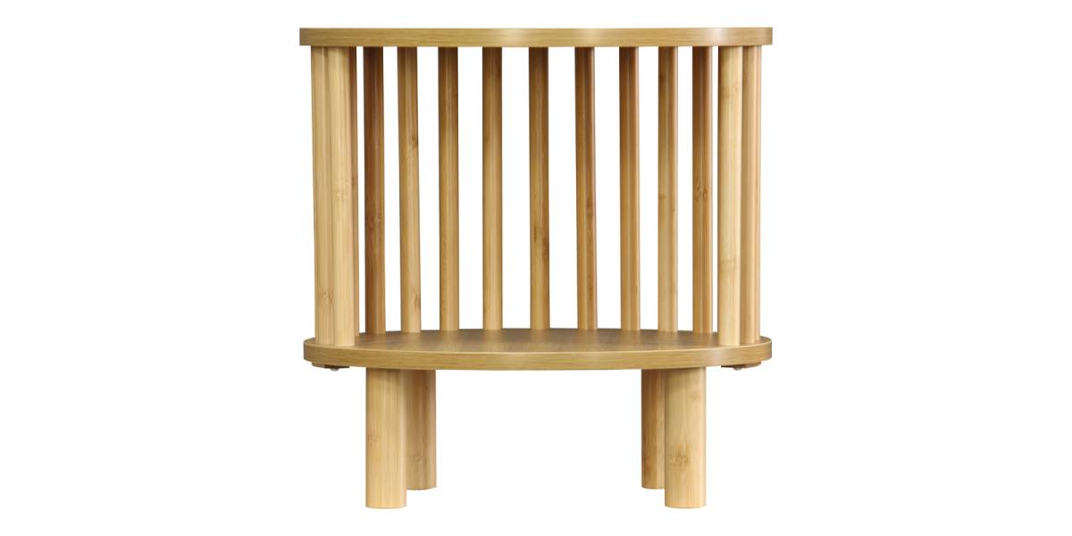 Κομοδίνο Nodial pakoworld MDF/Bamboo σε φυσική απόχρωση Φ40x40εκ