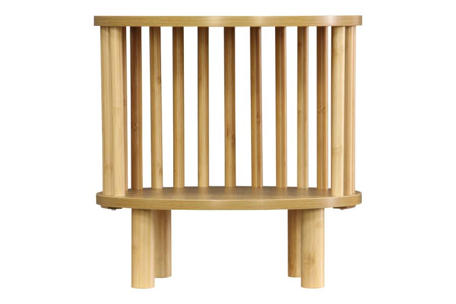 Κομοδίνο Nodial pakoworld MDF/Bamboo σε φυσική απόχρωση Φ40x40εκ
