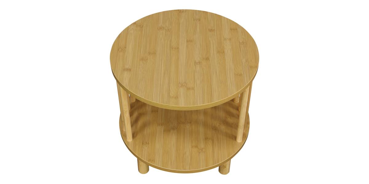 Κομοδίνο Nodial pakoworld MDF/Bamboo σε φυσική απόχρωση Φ40x40εκ