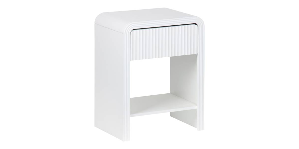 Κομοδίνο Zeplen pakoworld MDF σε λευκή απόχρωση 40x30x53εκ