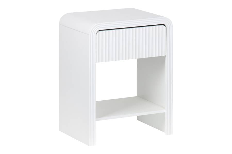 Κομοδίνο Zeplen pakoworld MDF σε λευκή απόχρωση 40x30x53εκ