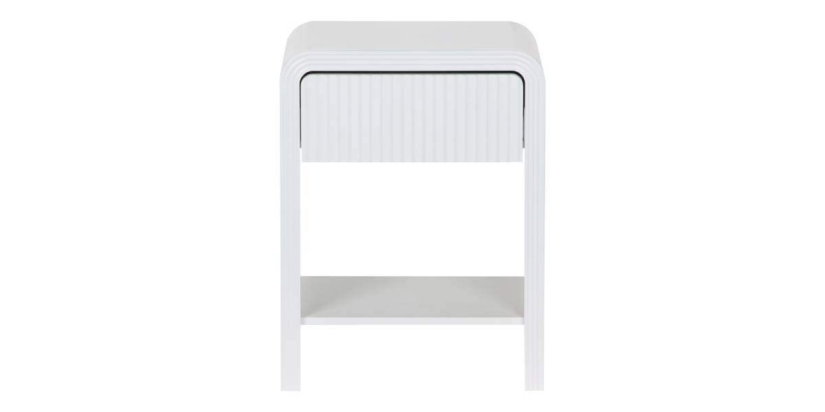 Κομοδίνο Zeplen pakoworld MDF σε λευκή απόχρωση 40x30x53εκ