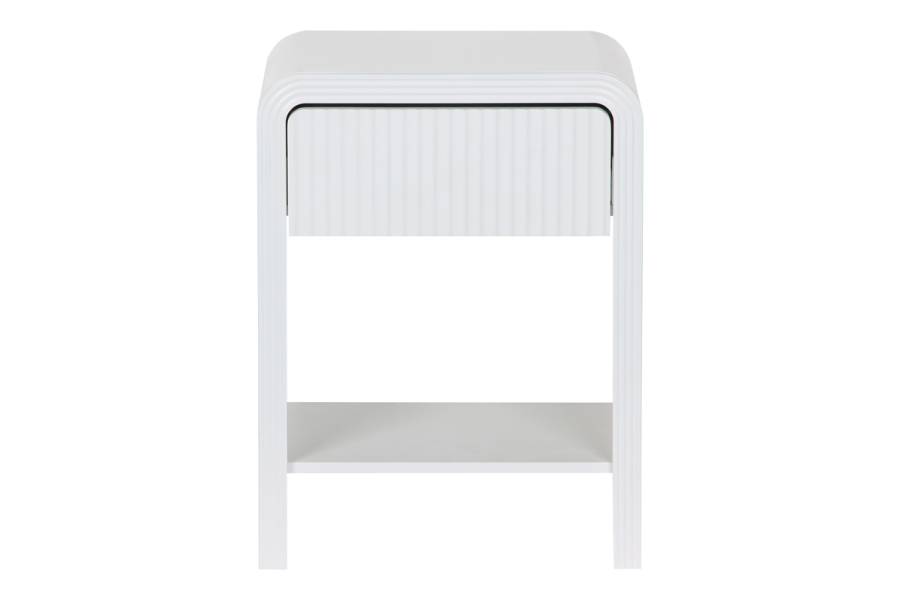 Κομοδίνο Zeplen pakoworld MDF σε λευκή απόχρωση 40x30x53εκ