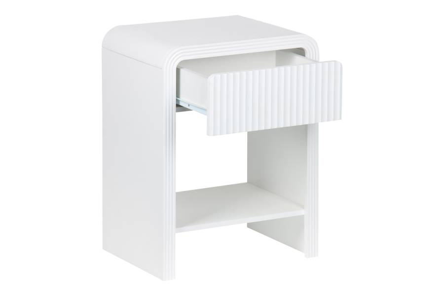 Κομοδίνο Zeplen pakoworld MDF σε λευκή απόχρωση 40x30x53εκ