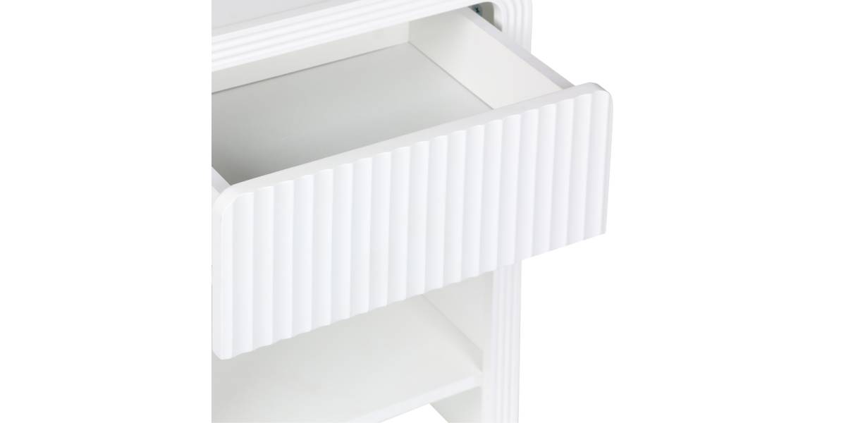 Κομοδίνο Zeplen pakoworld MDF σε λευκή απόχρωση 40x30x53εκ