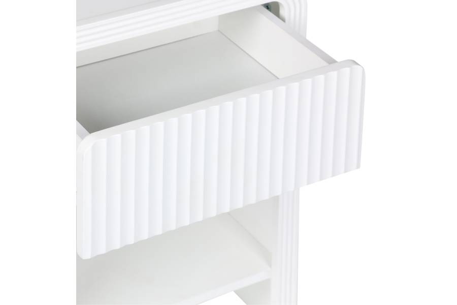 Κομοδίνο Zeplen pakoworld MDF σε λευκή απόχρωση 40x30x53εκ