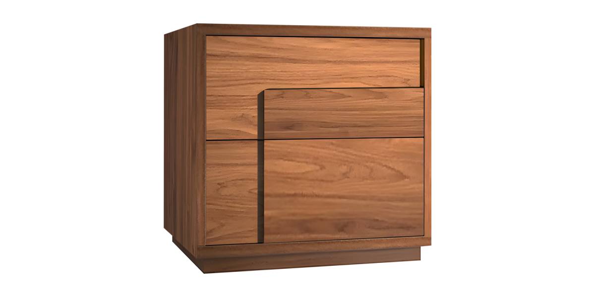Κομοδίνο Inget pakoworld mdf σε καρυδί απόχρωση 50x40x48εκ
