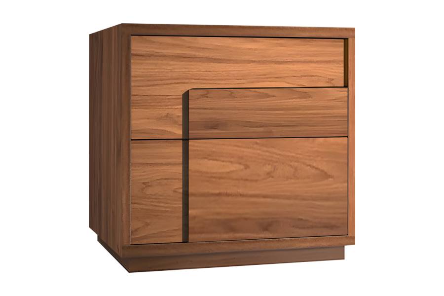 Κομοδίνο Inget pakoworld mdf σε καρυδί απόχρωση 50x40x48εκ