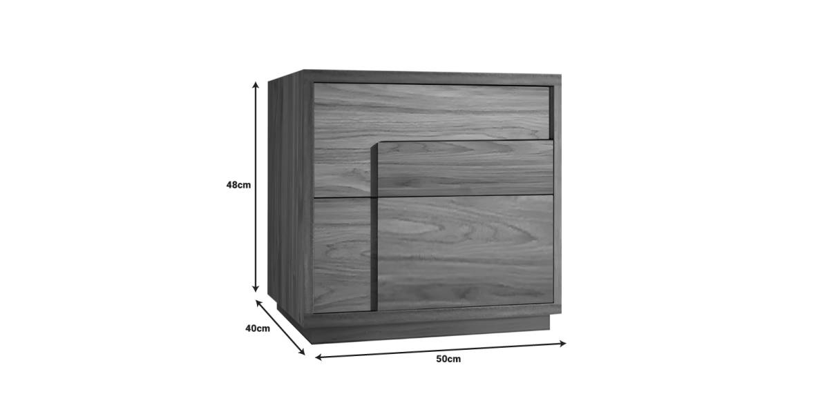 Κομοδίνο Inget pakoworld mdf σε καρυδί απόχρωση 50x40x48εκ