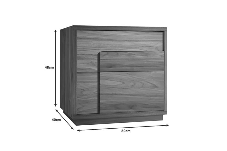 Κομοδίνο Inget pakoworld mdf σε καρυδί απόχρωση 50x40x48εκ