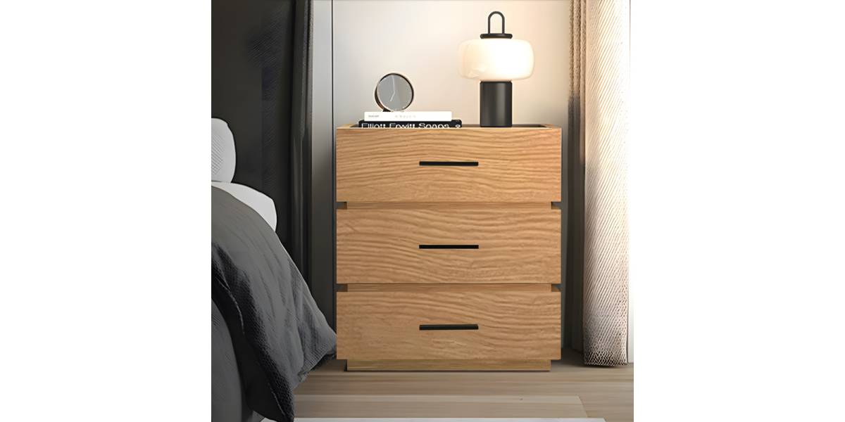 Κομοδίνο Sonlen pakoworld mdf σε oak απόχρωση 60x40x66εκ