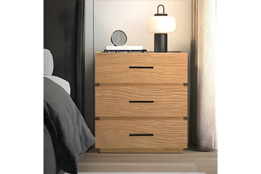 Κομοδίνο Sonlen pakoworld mdf σε oak απόχρωση 60x40x66εκ