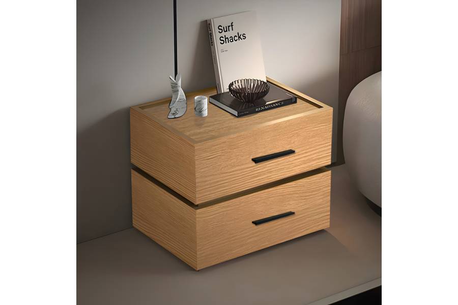 Κομοδίνο Sonlen pakoworld mdf σε oak απόχρωση 60x40x44.5εκ