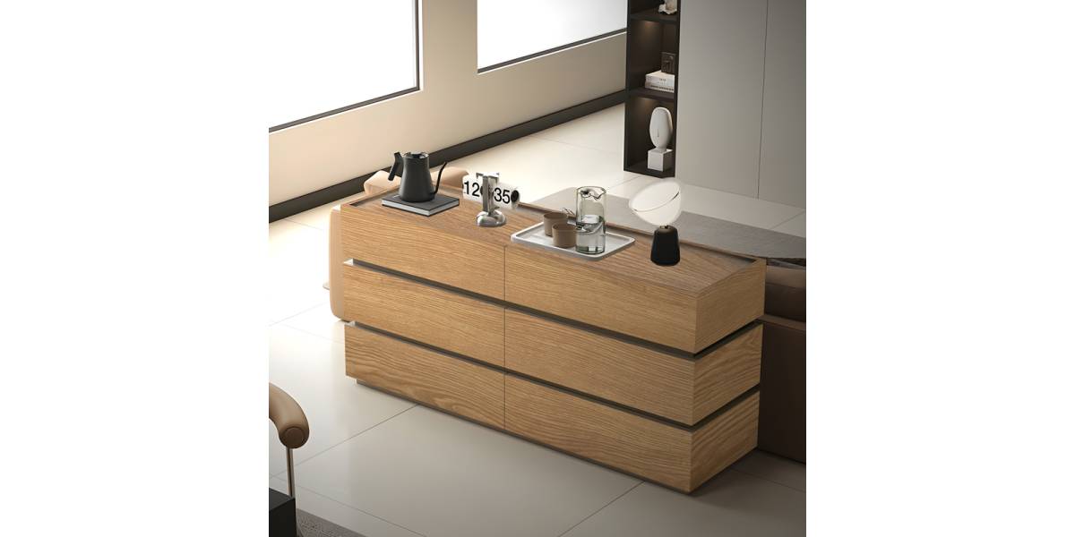 Συρταριέρα Sonlen pakoworld mdf σε oak απόχρωση 120x40x72εκ