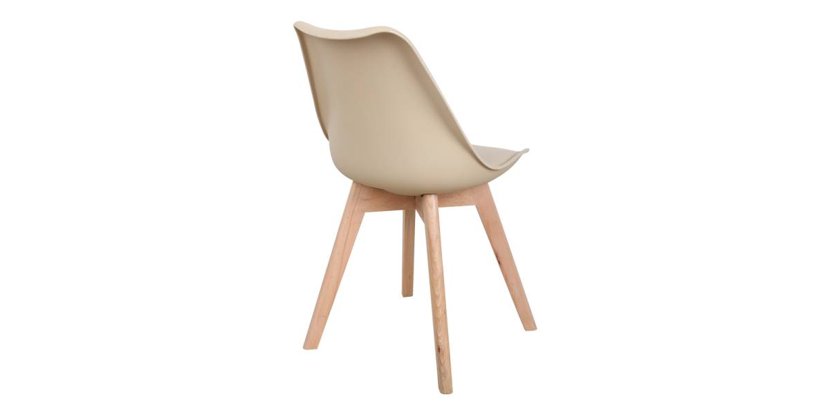 Καρέκλα Gaston pakoworld PP-PU taupe απόχρωση- φυσικό πόδι 44x52x78εκ