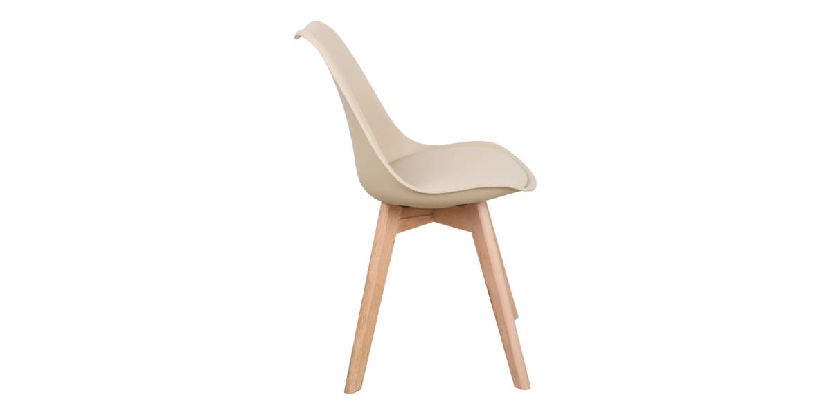 Καρέκλα Gaston pakoworld PP-PU taupe απόχρωση- φυσικό πόδι 44x52x78εκ