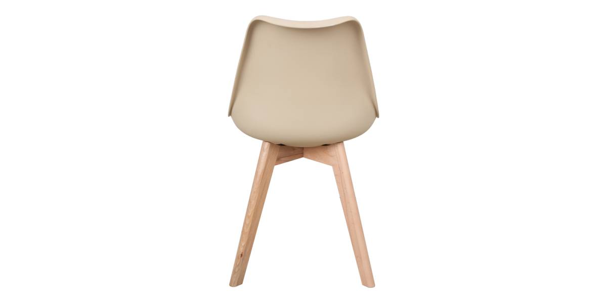 Καρέκλα Gaston pakoworld PP-PU taupe απόχρωση- φυσικό πόδι 44x52x78εκ