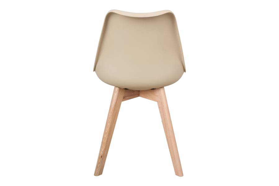 Καρέκλα Gaston pakoworld PP-PU taupe απόχρωση- φυσικό πόδι 44x52x78εκ
