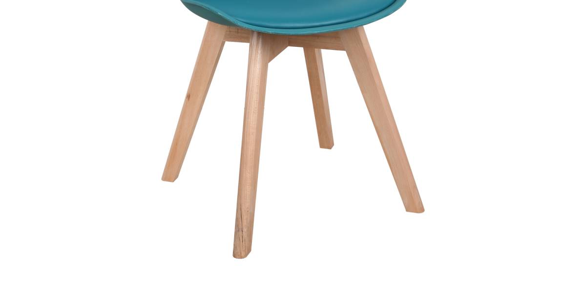 Καρέκλα Gaston pakoworld PP-PU μπλε απόχρωση- φυσικό πόδι 44x52x78εκ