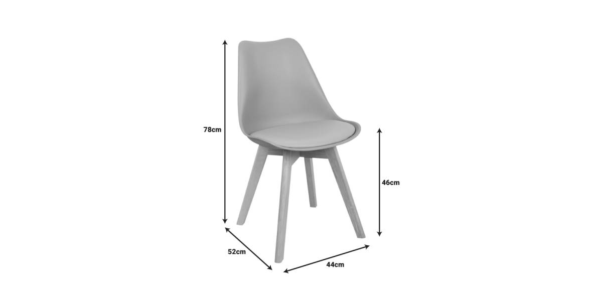 Καρέκλα Gaston pakoworld PP-PU μπλε απόχρωση- φυσικό πόδι 44x52x78εκ