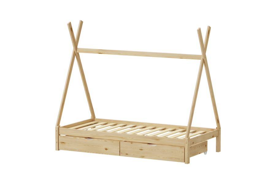 Παιδικό κρεβάτι Lalitto τ.Montessori με 2 συρτάρια τ.Montessori pakoworld ξύλο πεύκου σε φυσική απόχρωση 90x190εκ