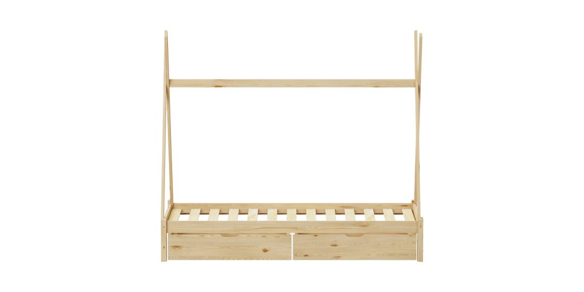 Παιδικό κρεβάτι Lalitto τ.Montessori με 2 συρτάρια τ.Montessori pakoworld ξύλο πεύκου σε φυσική απόχρωση 90x190εκ