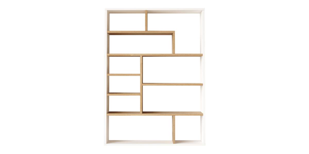 Βιβλιοθήκη Decora pakoworld σε φυσικό-λευκό απόχρωση 90x22x123.6εκ