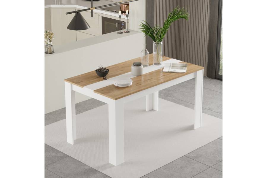 Τραπέζι Sepen pakoworld σε φυσική-λευκή απόχρωση 140x80x74εκ