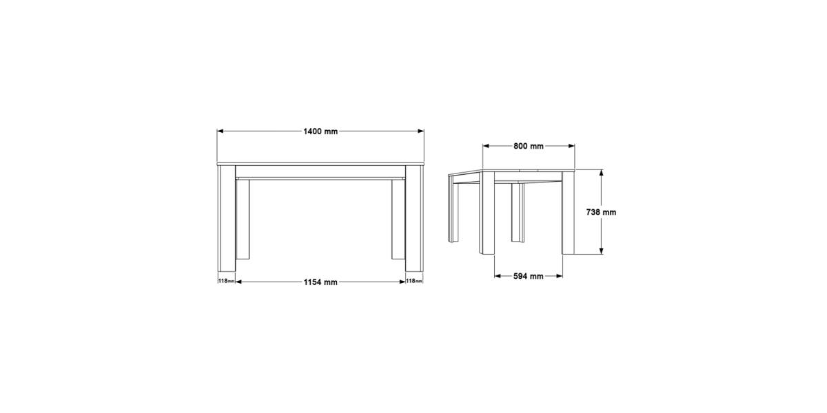 Τραπέζι Sepen pakoworld σε φυσική-λευκή απόχρωση 140x80x74εκ