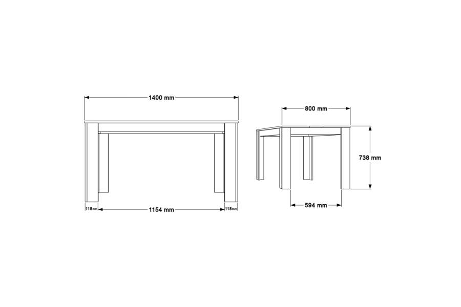Τραπέζι Sepen pakoworld σε φυσική-λευκή απόχρωση 140x80x74εκ