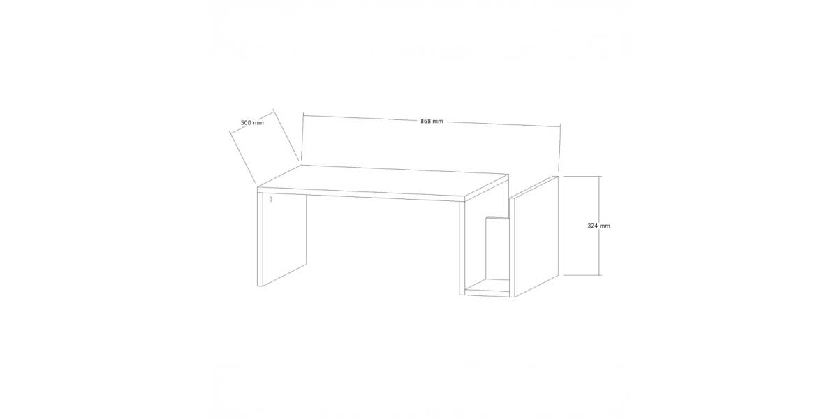 Τραπέζι σαλονιού Poko pakoworld σε λευκή απόχρωση 86.8x50x32,4εκ