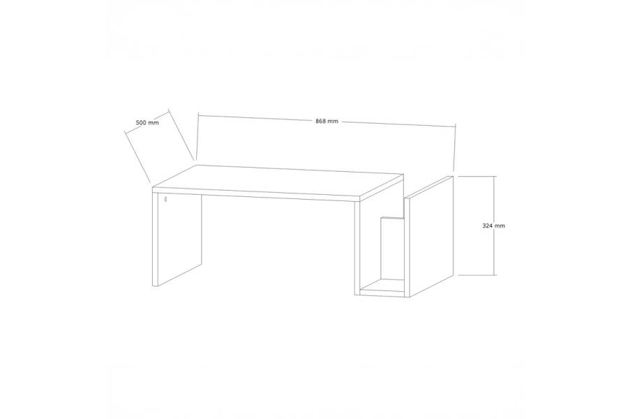 Τραπέζι σαλονιού Poko pakoworld σε λευκή απόχρωση 86.8x50x32,4εκ