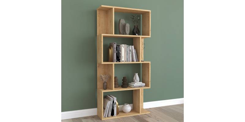 Βιβλιοθήκη Kadu pakoworld σε oak απόχρωση 72x22x147εκ